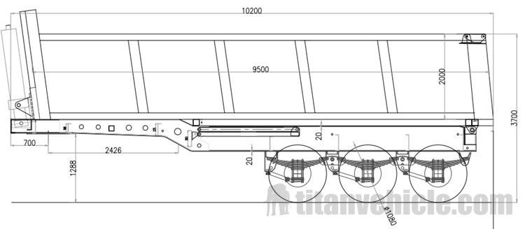 Drawing of Semi Tipper Dump Trailer for Sale Manufacturer