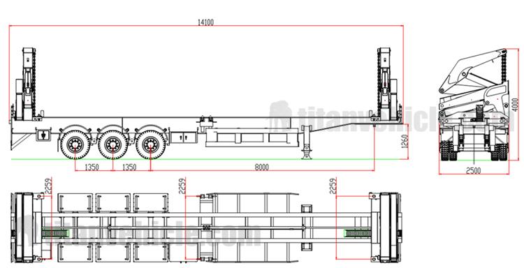 Drawing of Container Side Loader Trailer