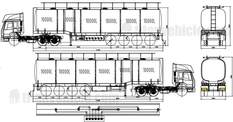 4 Axle 60000 Liters Fuel Tanker Trailer for Sale In Mozambique