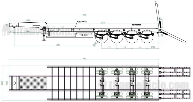 4 Axle 100 Ton Drop Deck Trailer for Sale In Angola