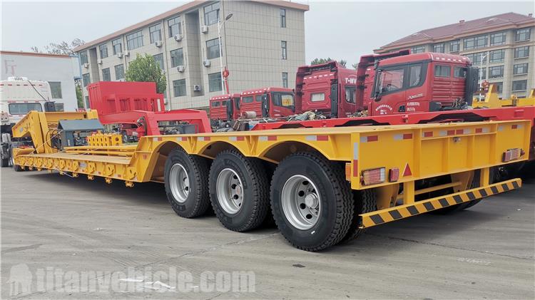 80 Ton Hydraulic Detachable Gooseneck Lowboy Trailer for Sale In Angola