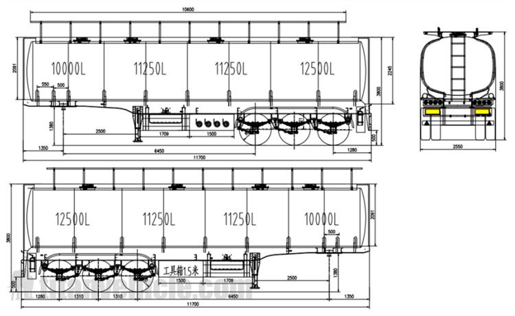 45000 Liters Palm Oil Tanker Trailer for Sale in Papua New Guinea