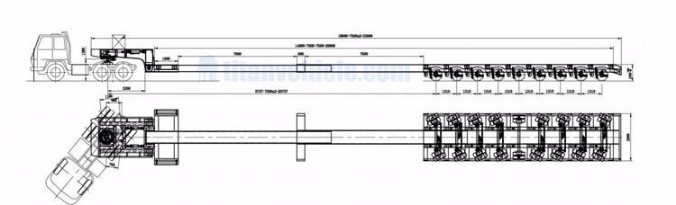 TITAN 9 axle extendable lowbed trailer technical specification