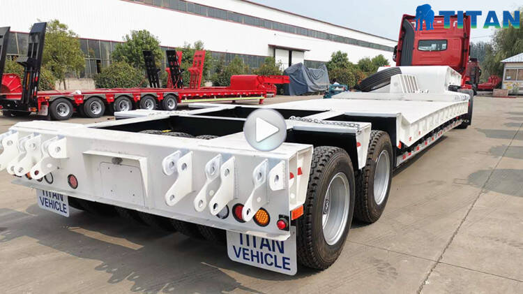 100Ton Low Loader Trailer - 2 Line 4 Axle Lowbed Truck Trailer for Sale